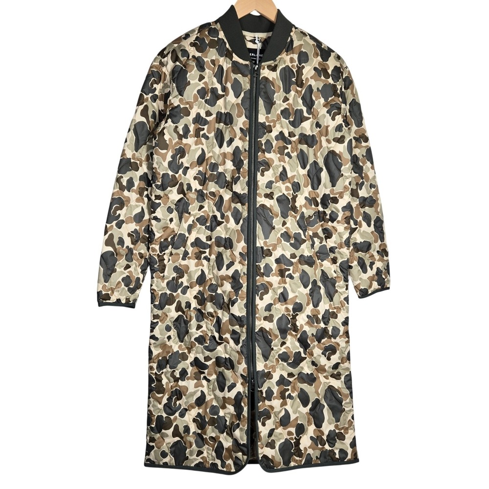 EVERLANE ReNew Camo Quilted Long Liner‎ Puffer Jacket Womens XS